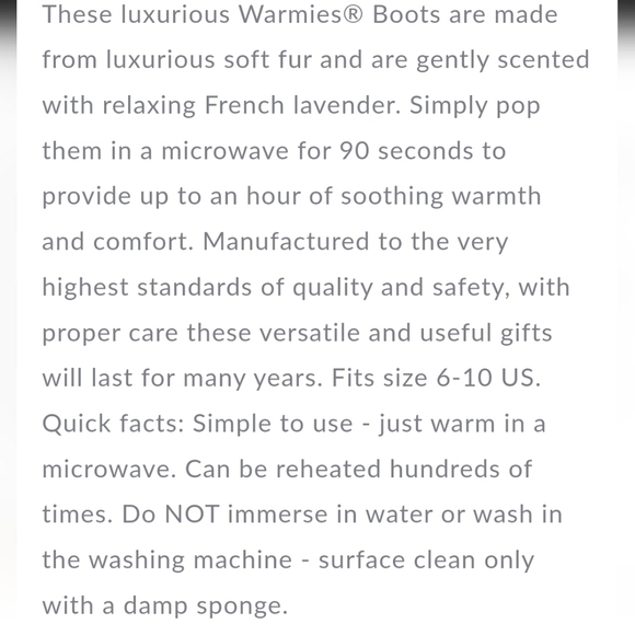 Warmies Marshmallow Brown Microwave-able Sz. 6-10 Boot Slippers - Picture 16 of 16